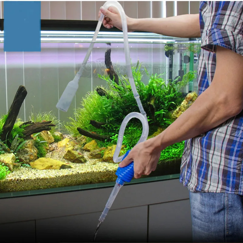 Marine Aquarium Vacuum - เครื่องดูดฝุ่นแบบไซฟอนสำหรับตู้ปลา, เครื่องทำความสะอาดกรวดแบบใช้มือ, เครื่องเปลี่ยนน้ำในตู้ปลา, ปั๊มไซฟอนสำหรับตู้ปลา อุปกรณ์ทำความสะอาดที่ปลอดภัย