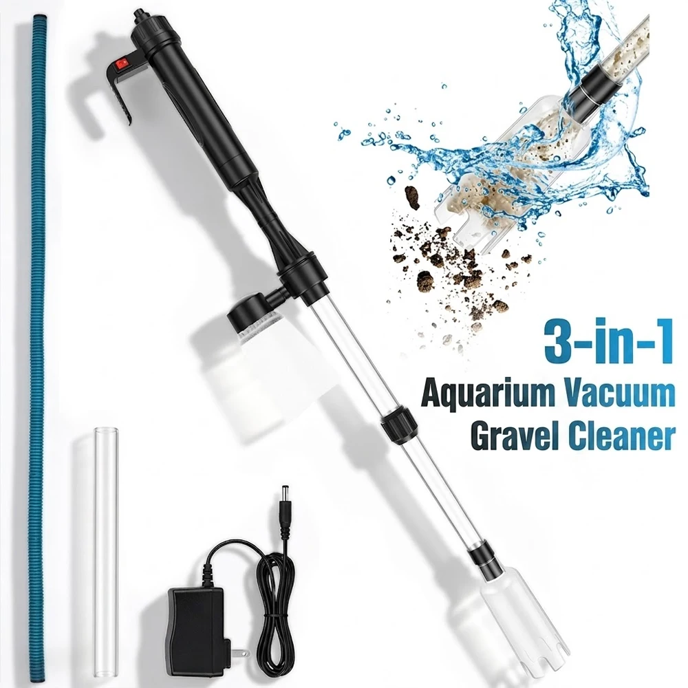 Marine Aquarium Vacuum - เครื่องดูดทำความสะอาดกรวดในตู้ปลา 3 in 1 พร้อมฟังก์ชั่นเปลี่ยนน้ำ ล้างทราย