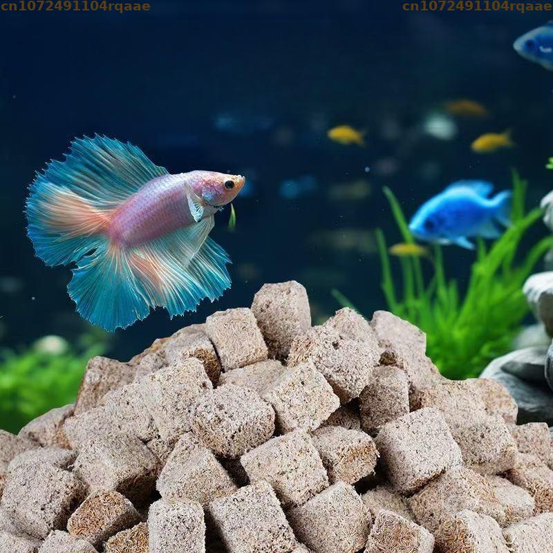 Marine Aquarium Worms - หนอนเลือดอบแห้งแบบธรรมชาติ รูปทรงลูกบาศก์ ทูบิเฟ็กซ์ หนอนโปรตีนสูง อาหารปลา สำหรับปลาสวยงาม