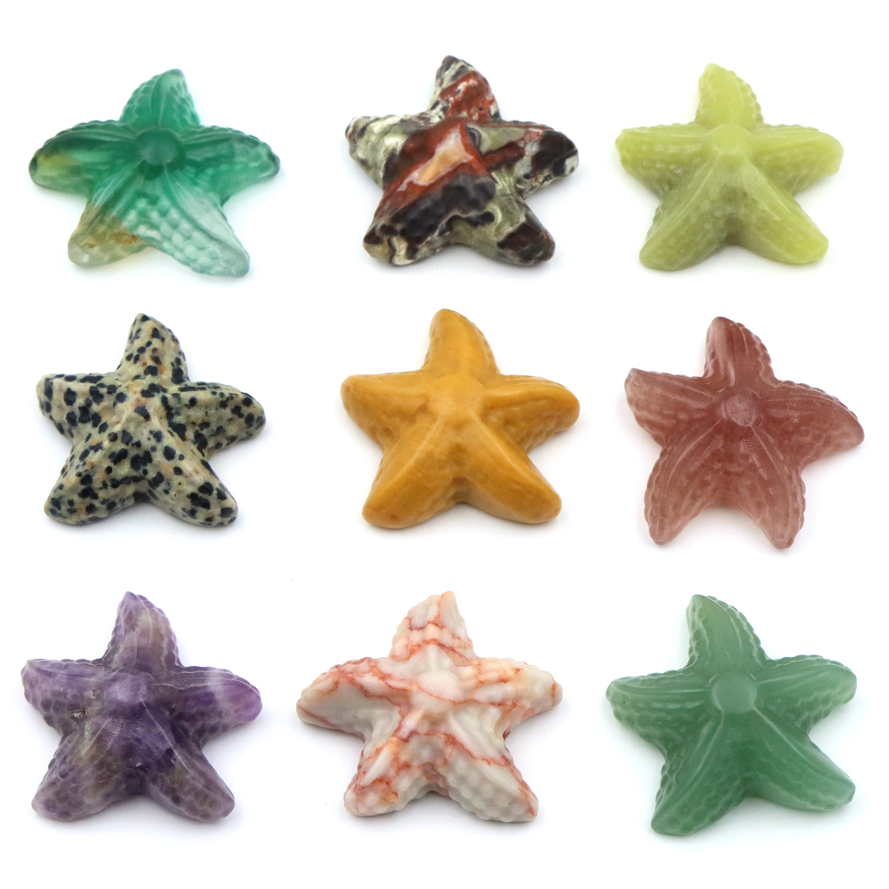 Aquarium Marine Fishes - รูปปั้นปลาดาวขนาด 35 มม. รูปทรงสัตว์ทะเล ทำจากหินธรรมชาติ คริสตัลบำบัด
