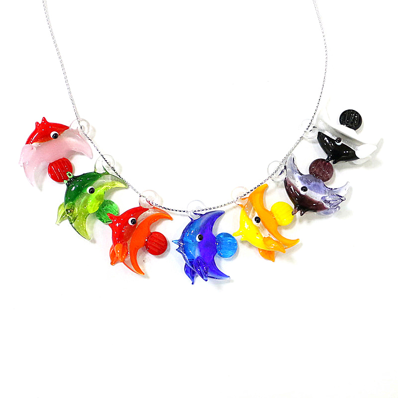 Aquarium Marine Fishes - 2ชิ้นขนาดเล็กรูปสัตว์ทะเลจี้น่ารักแก้วทะเลปลาเสน่ห์ใช้สำหรับเครื่องประดับ DIY สร้อยคอต่างหูทำอุปกรณ์เสริมหรืออุปกรณ์ตกแต่งพิพิธภัณฑ์สัตว์น้ำ