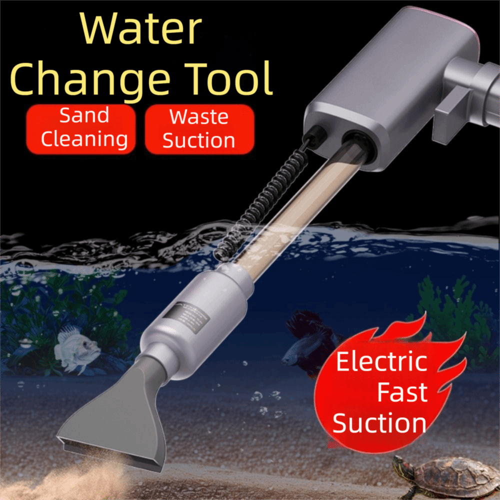 Marine Aquarium Vacuum - เครื่องดูดฝุ่นในตู้ปลาอัตโนมัติ ใช้ไฟฟ้า แบตเตอรี่ใช้งานได้นานมาก ปั๊มทำความสะอาดทรายในตู้ปลา ไร้สาย ดูดน้ำเองได้