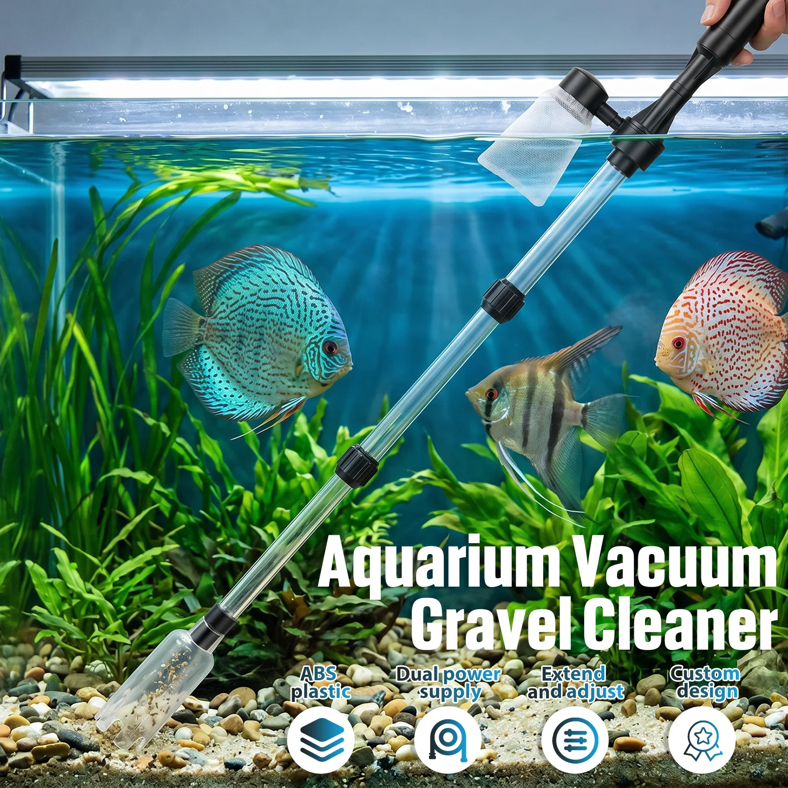 เครื่องดูดทำความสะอาดกรวดในตู้ - Marine Aquarium Vacuum บทวิจารณ์และราคา