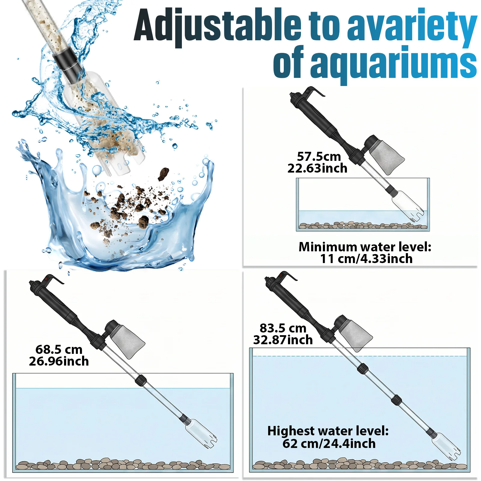 เครื่องดูดทำความสะอาดกรวดในตู้ - Marine Aquarium Vacuum บทวิจารณ์และราคา