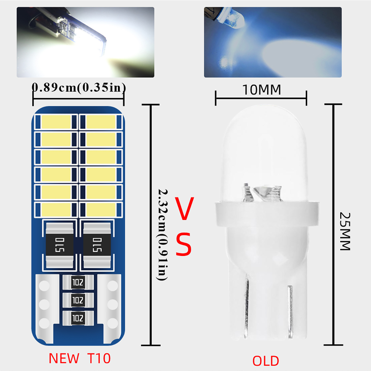 2/6/10/20PCS T10 W5W ไฟ LED ภา - Actinic Blue Led บทวิจารณ์และราคา