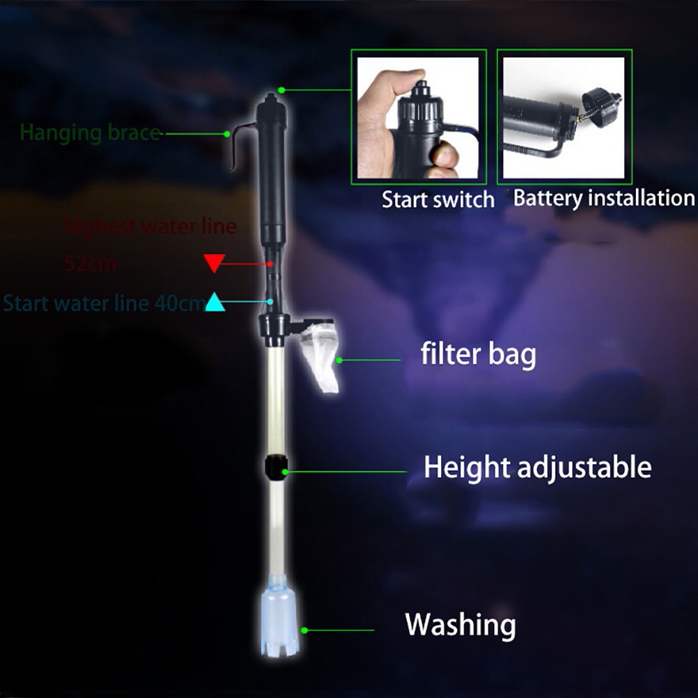 เครื่องกรองน้ำในตู้ปลาแบบใช้แบ - Marine Aquarium Vacuum บทวิจารณ์และราคา