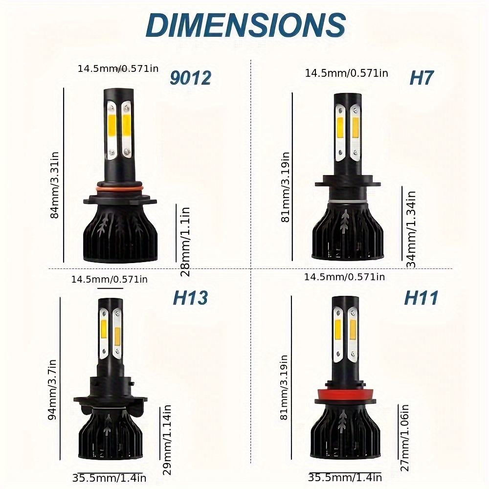 2pcs ใหม่ 4 ด้าน 9005/HB3 9006 - Actinic Blue Led บทวิจารณ์และราคา
